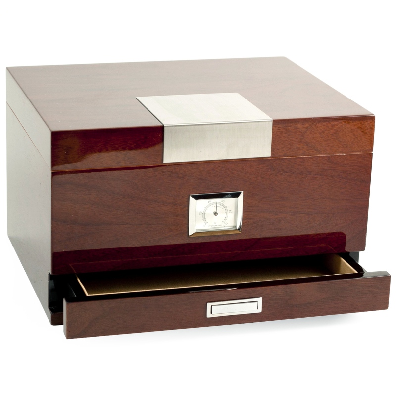 الجوز سيجار HUMIDOR مع الدرج